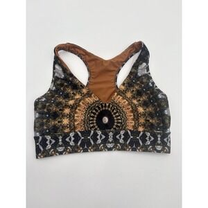 Wolven Sports Bra Medium Kaleidoscope Print Racerback Eco Activewear Yoga